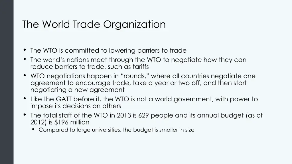 the world trade organization