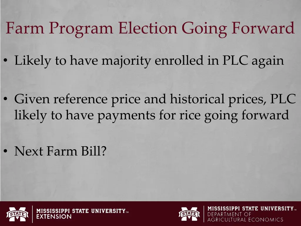 farm program election going forward