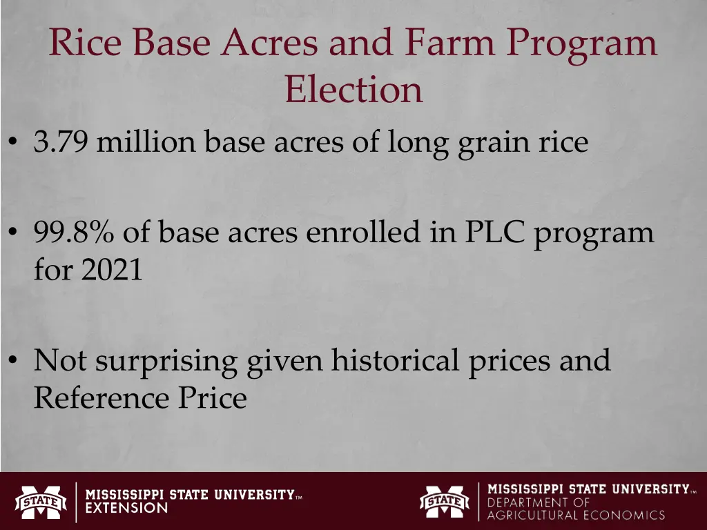 rice base acres and farm program election