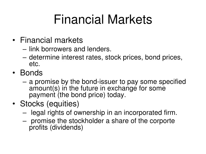 financial markets