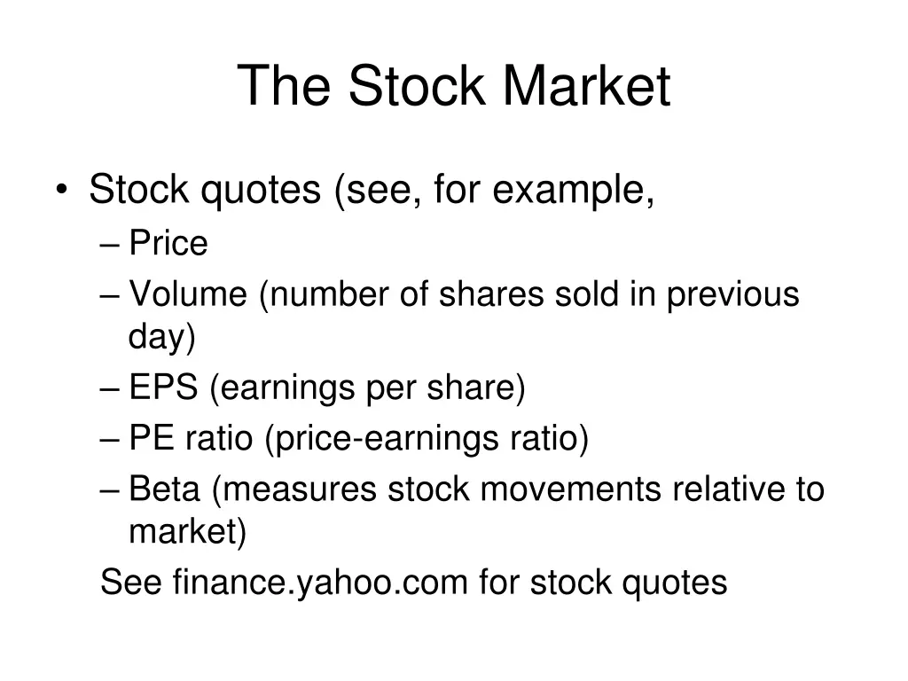 the stock market 5