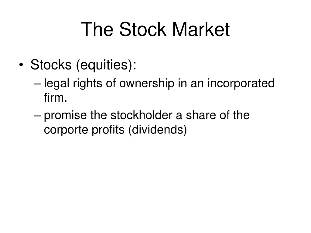 the stock market