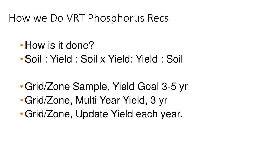 how we do vrt phosphorus recs