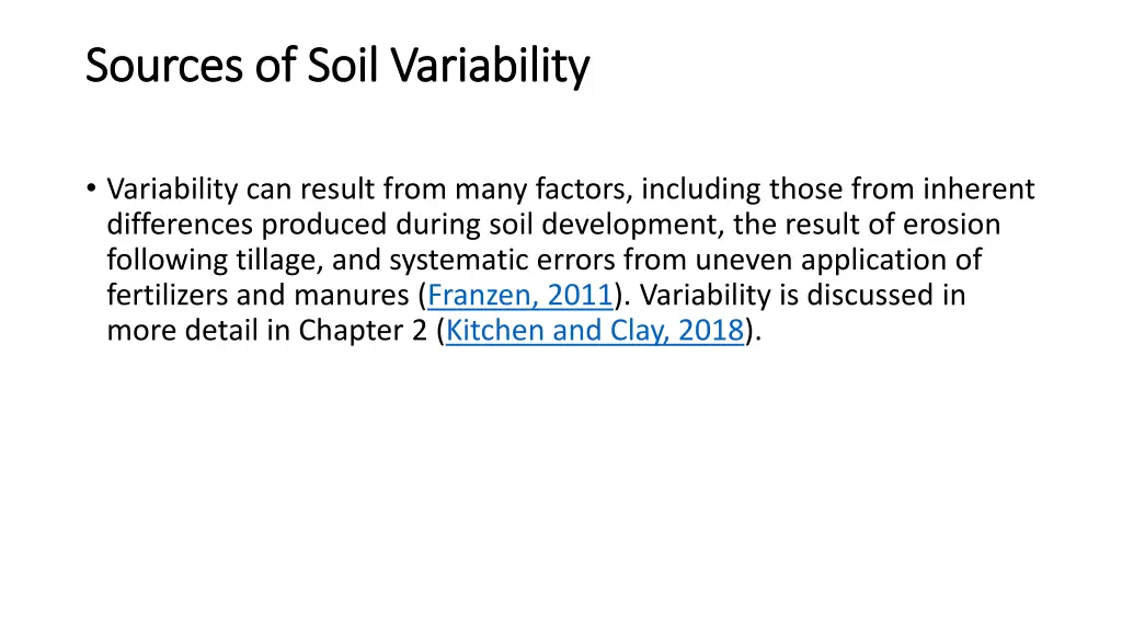 sources of soil variability sources of soil