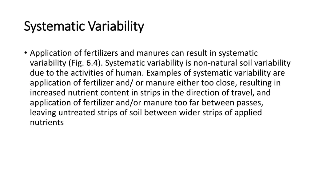 systematic systematic variability