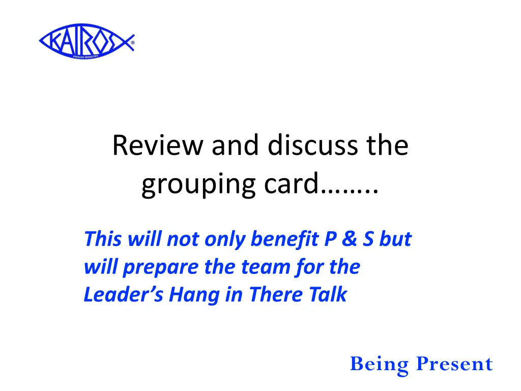 review and discuss the grouping card