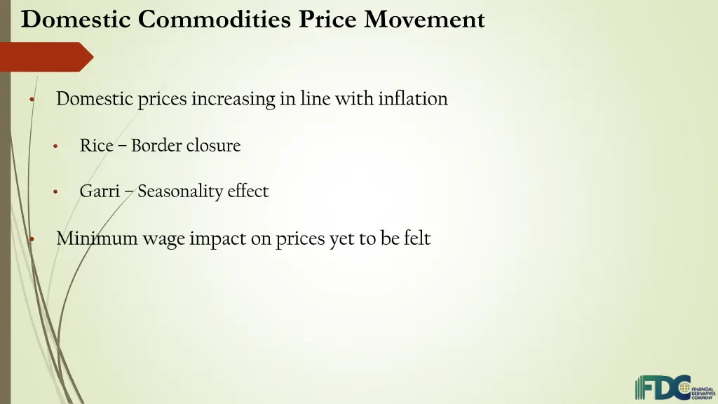 domestic commodities price movement 1