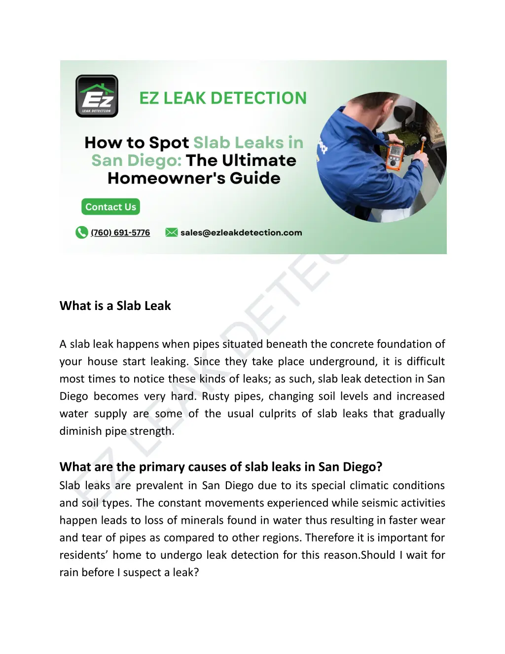 ez leak detection happen leads to loss