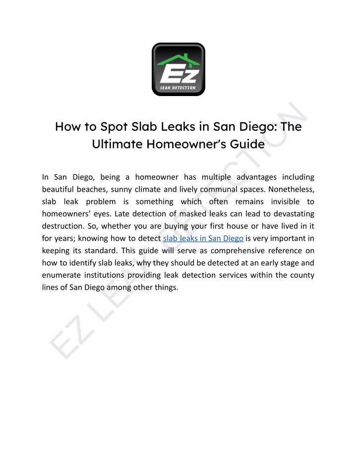 ez leak detection