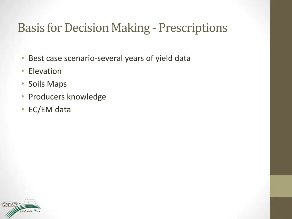 basis for decision making prescriptions