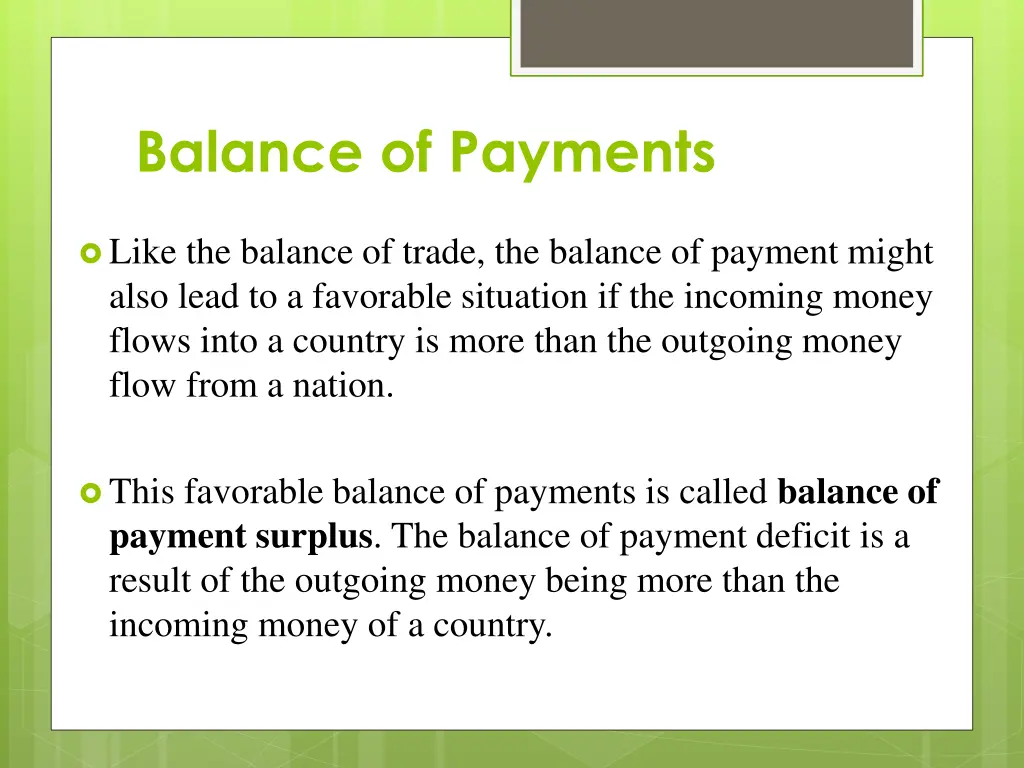 balance of payments 1