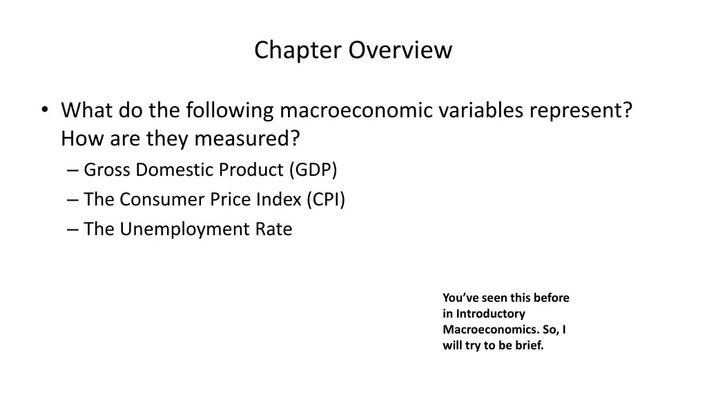 chapter overview