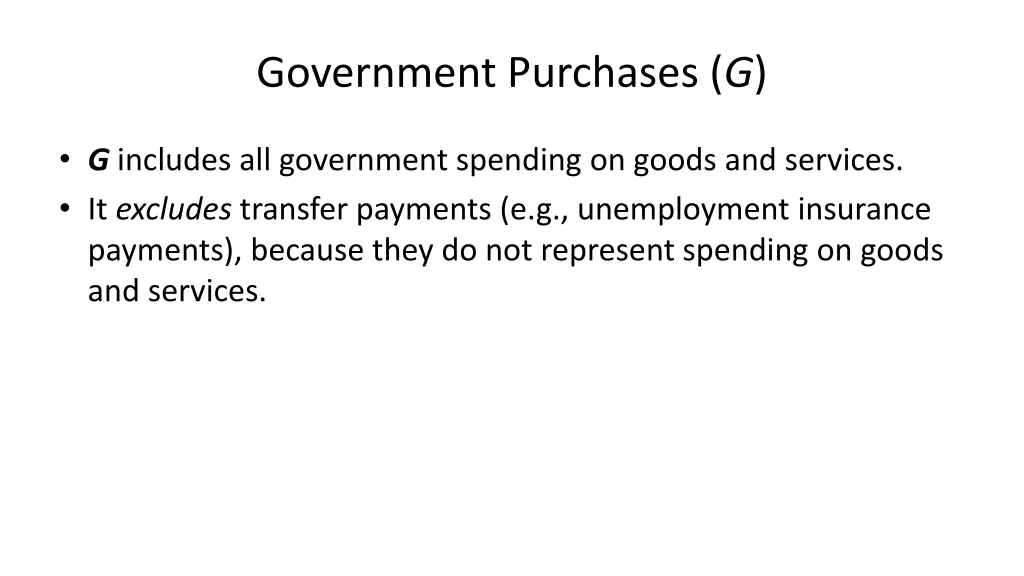 government purchases g