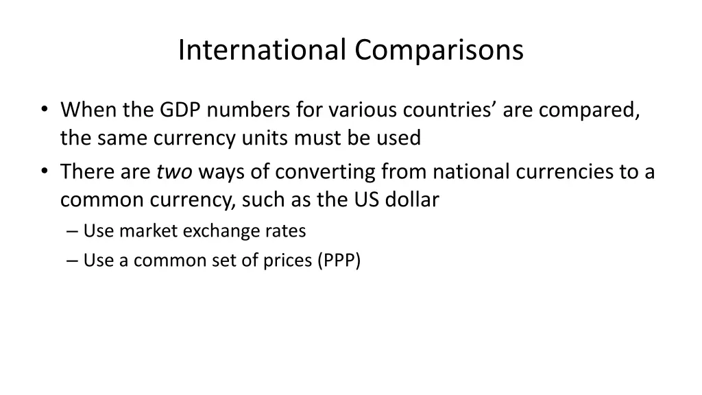 international comparisons