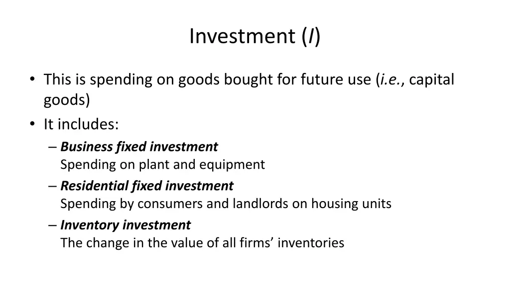 investment i