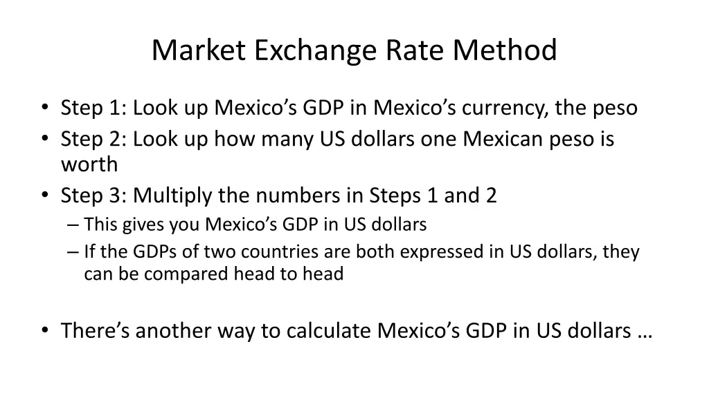 market exchange rate method