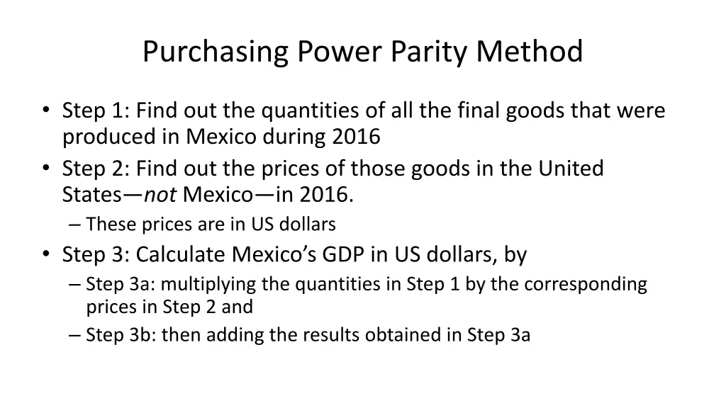 purchasing power parity method