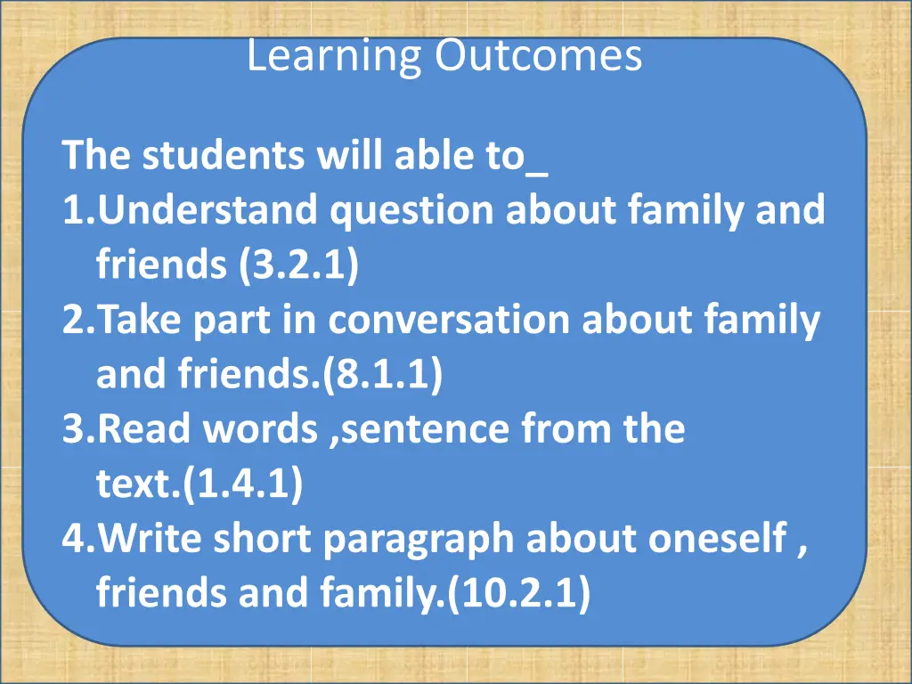 learning outcomes