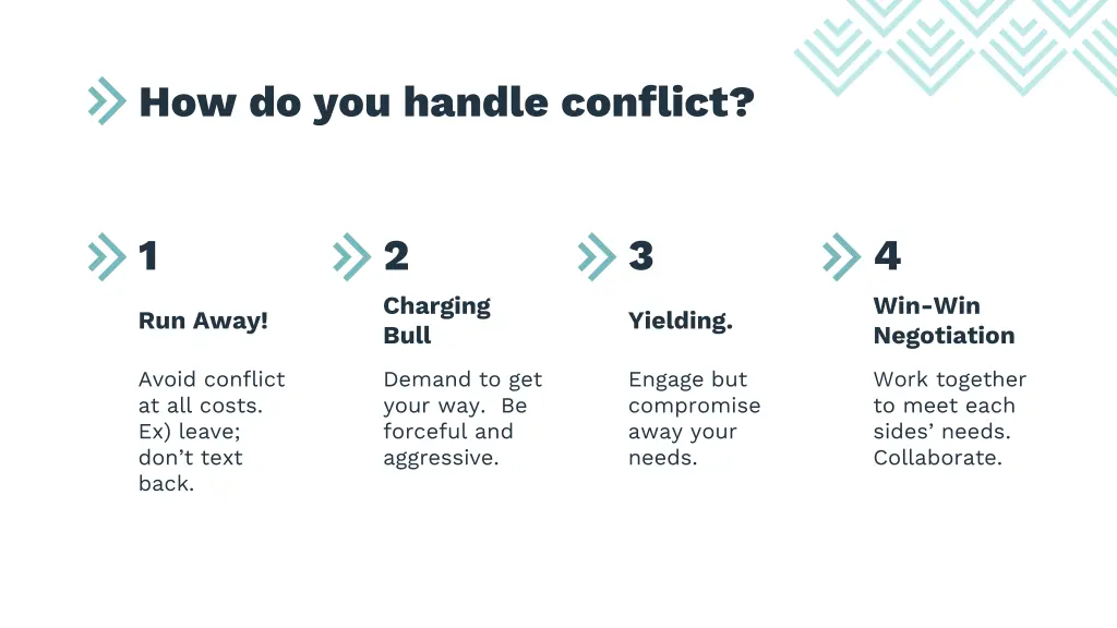 how do you handle conflict