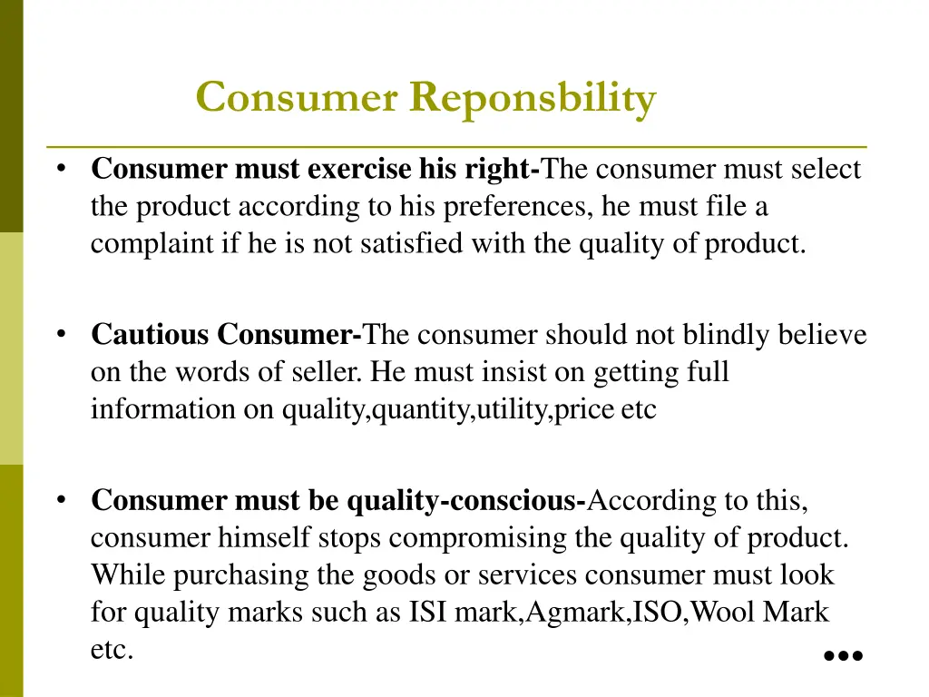 consumer reponsbility