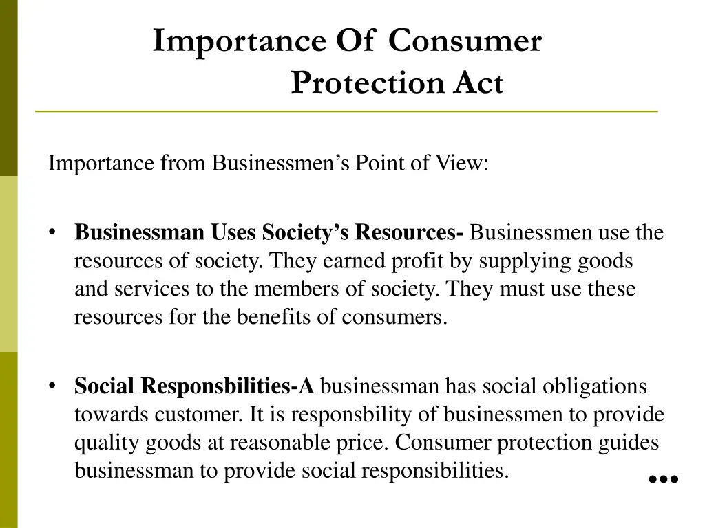 importance of consumer protection act 2