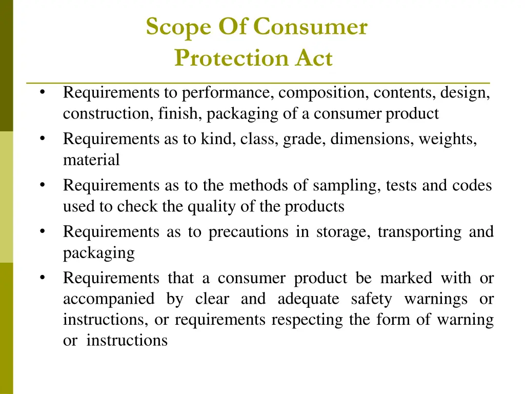 scope of consumer protection act