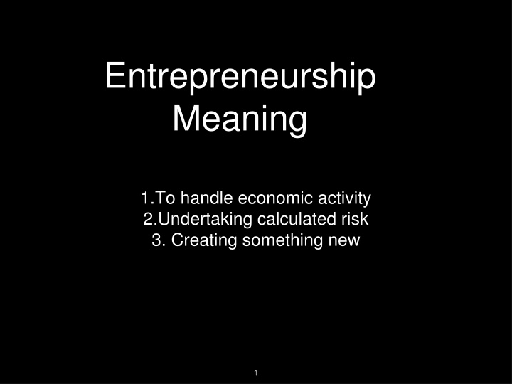 entrepreneurship meaning