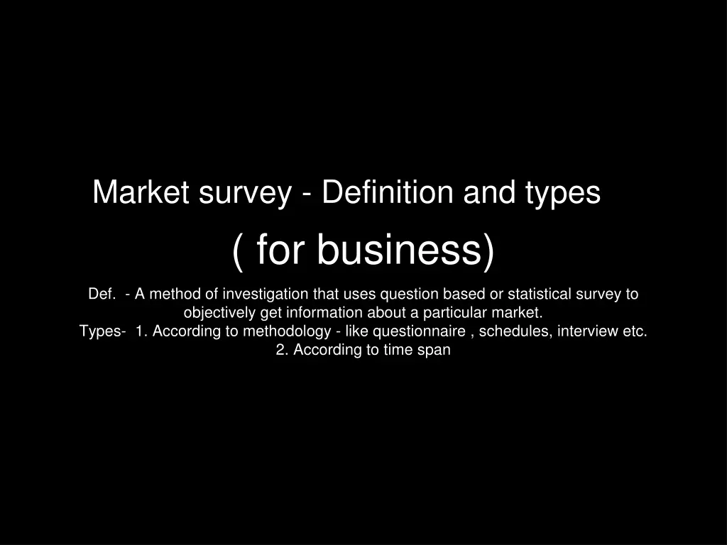 market survey definition and types