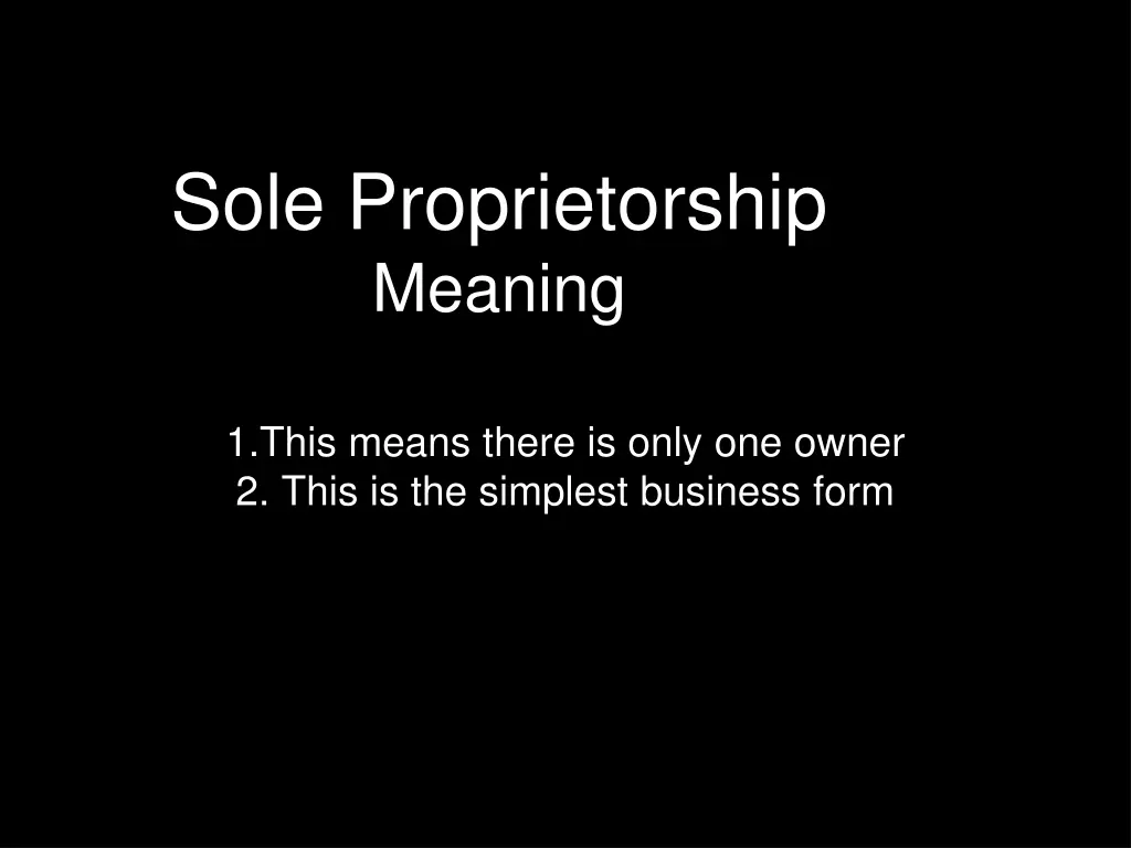 sole proprietorship meaning