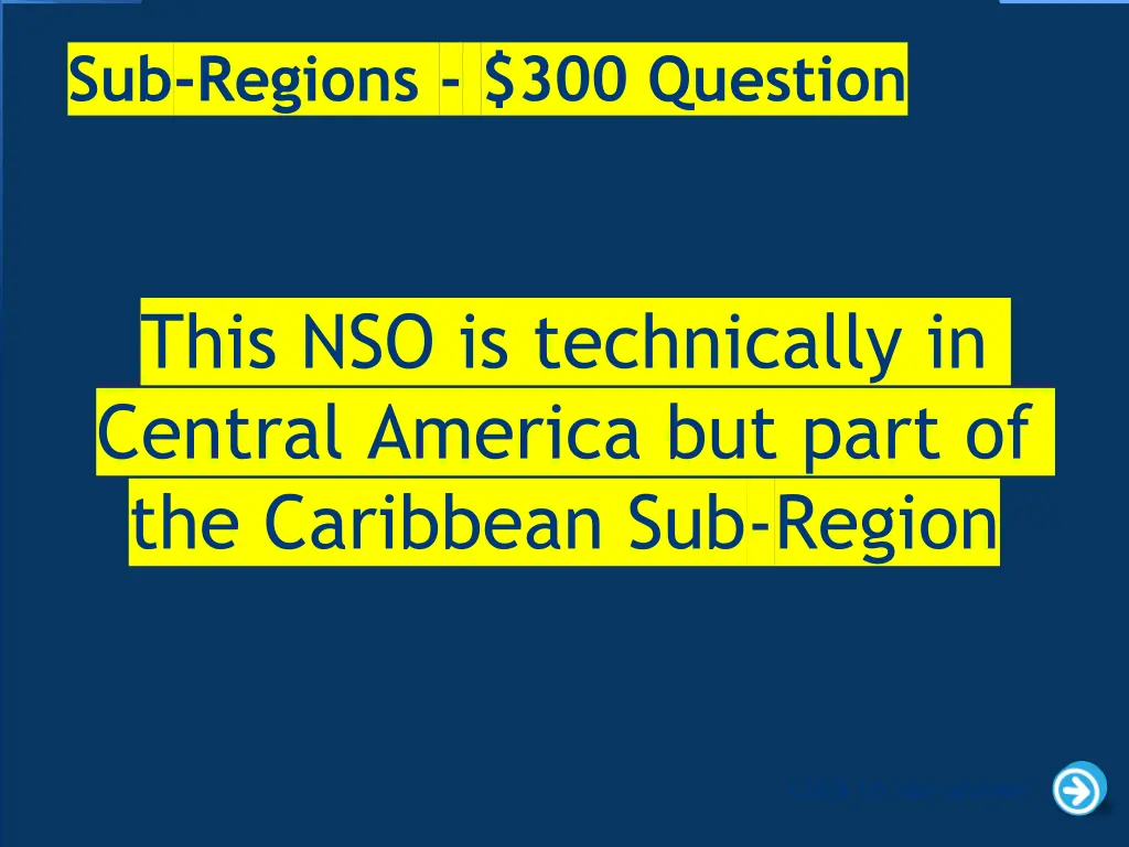 sub regions 300 question