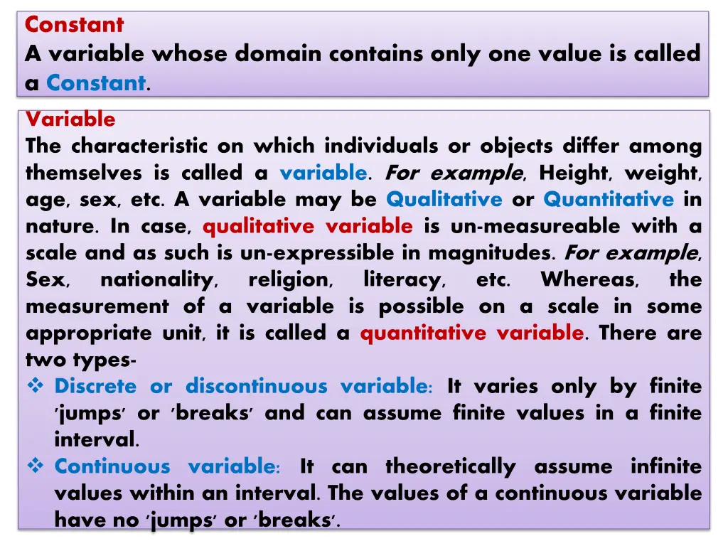 constant a variable whose domain contains only