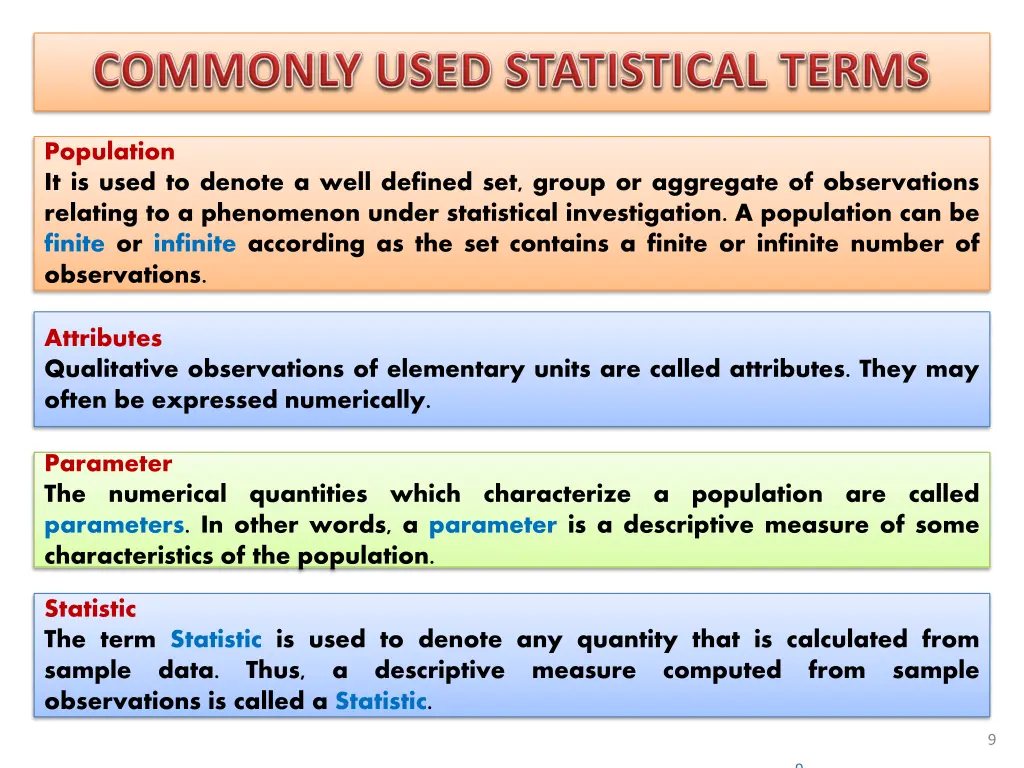 population it is used to denote a well defined