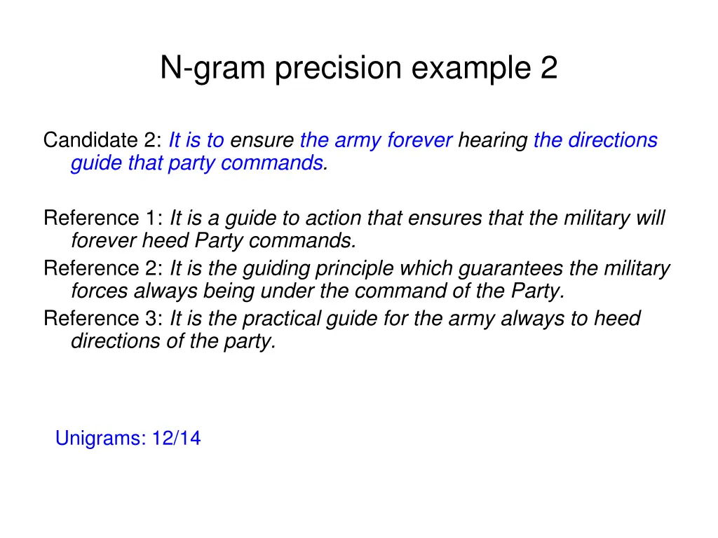 n gram precision example 2 2