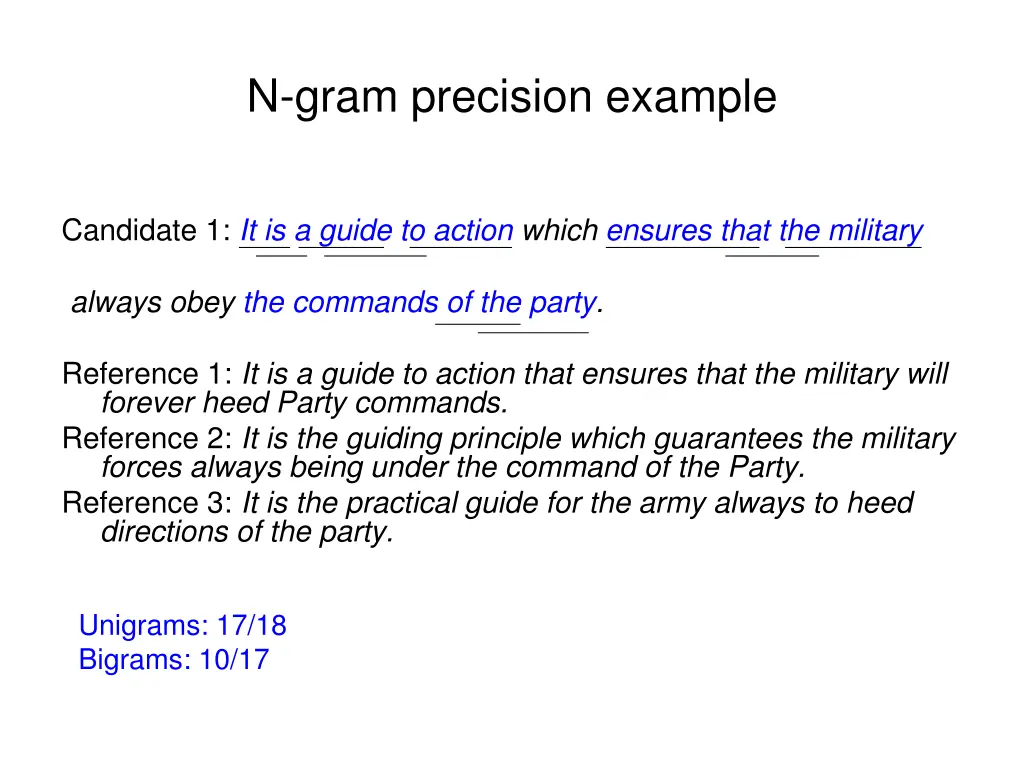 n gram precision example 2