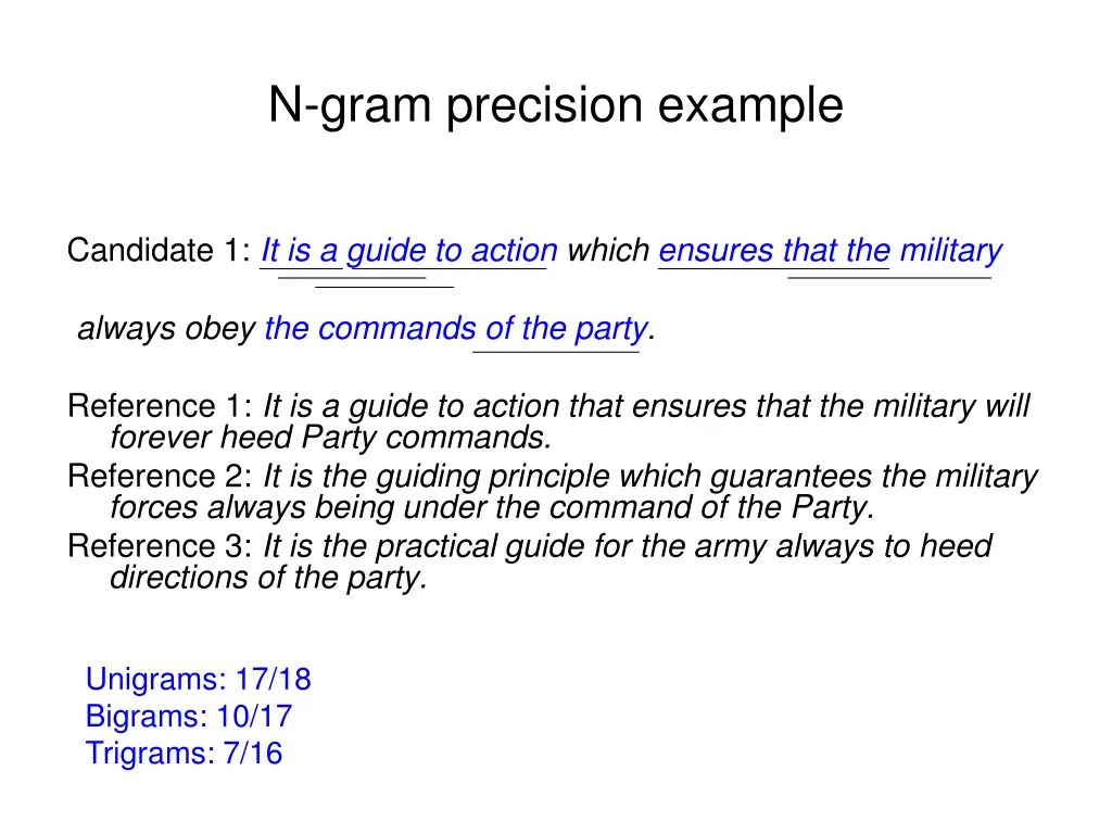 n gram precision example 3