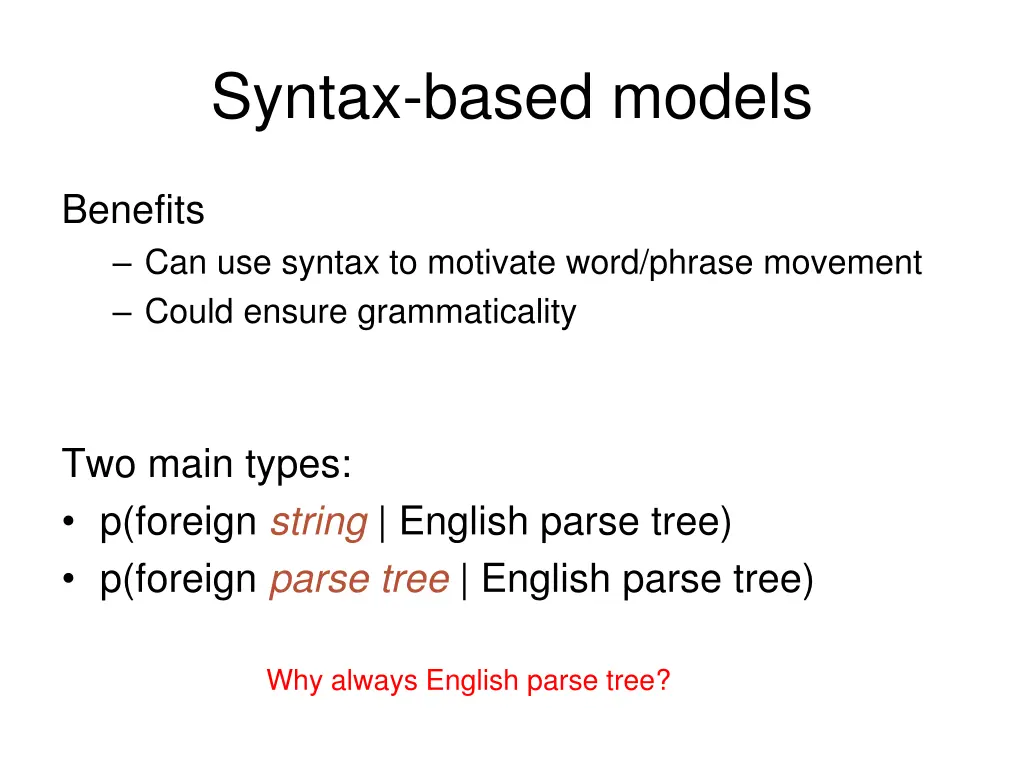 syntax based models 1