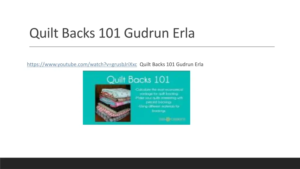 quilt backs 101 gudrun erla