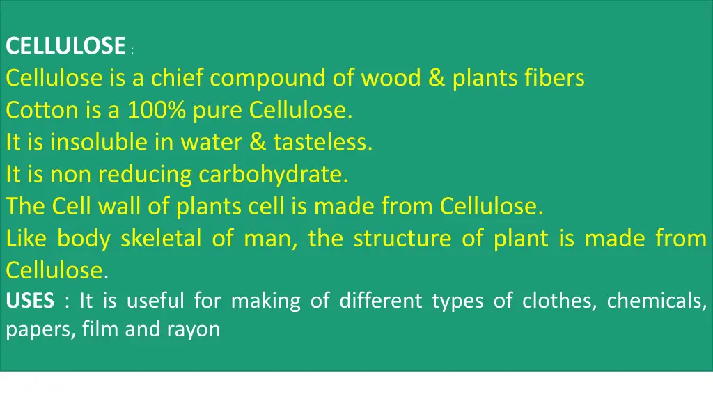 cellulose cellulose is a chief compound of wood