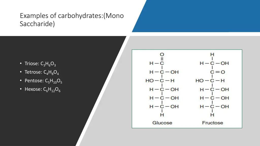 examples of carbohydrates mono saccharide