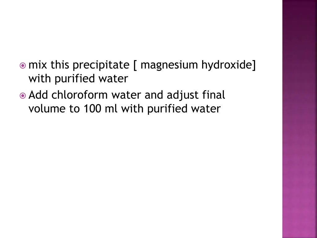 mix this precipitate magnesium hydroxide with