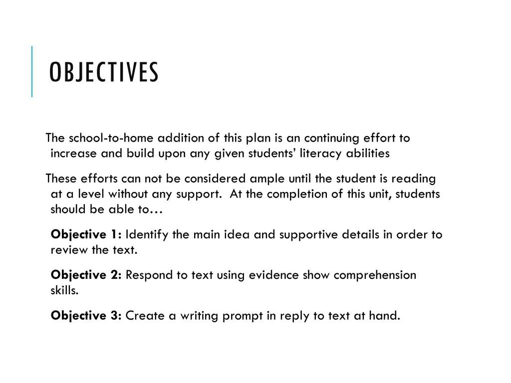 objectives