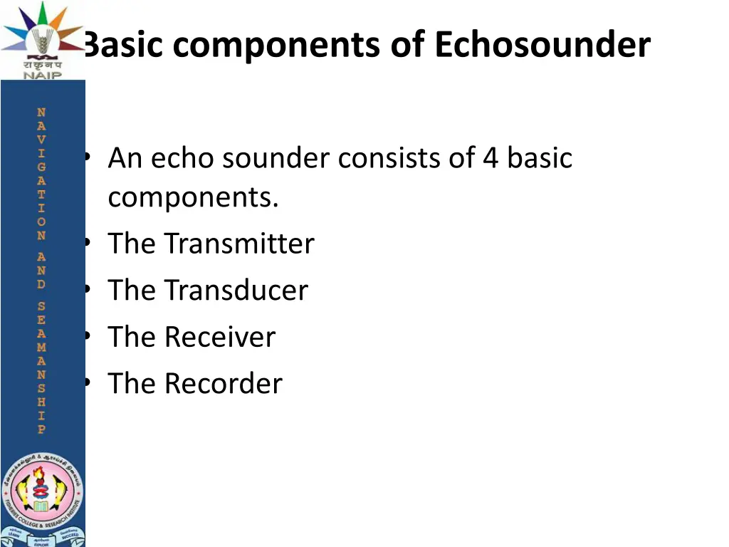 basic components of echosounder