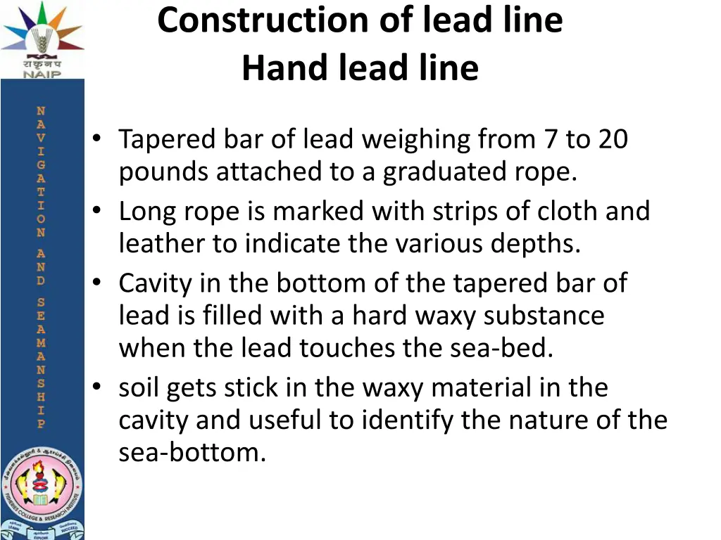 construction of lead line hand lead line