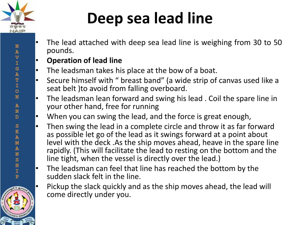 deep sea lead line