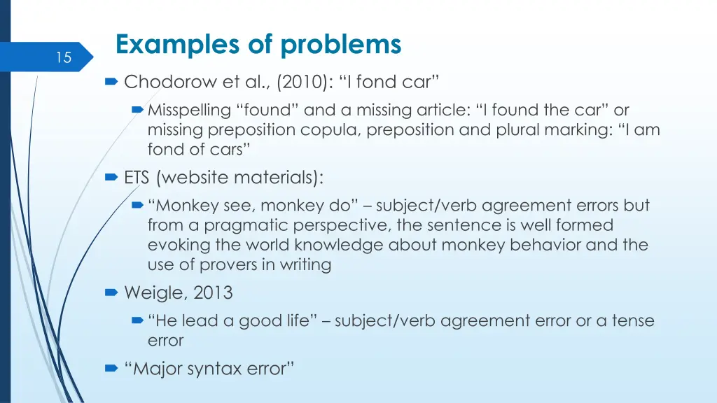 examples of problems