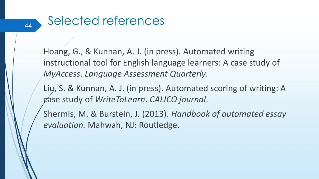 selected references