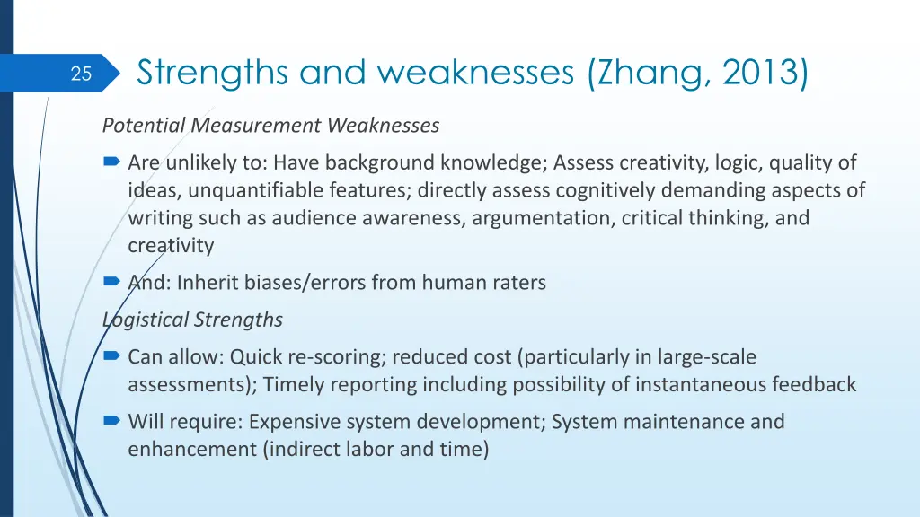 strengths and weaknesses zhang 2013 3