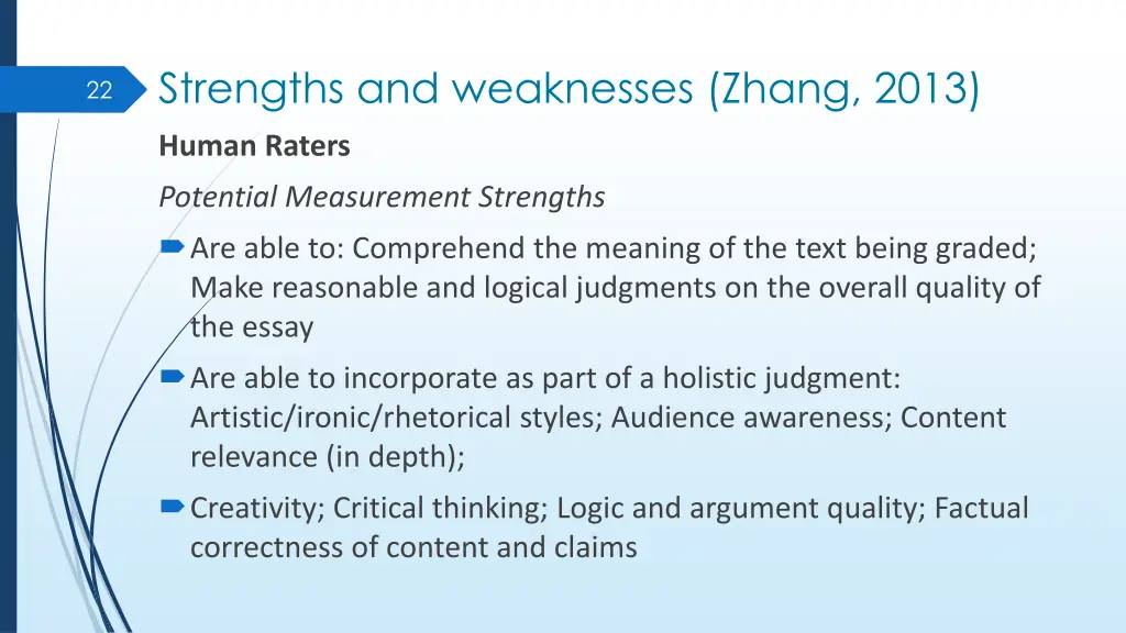 strengths and weaknesses zhang 2013