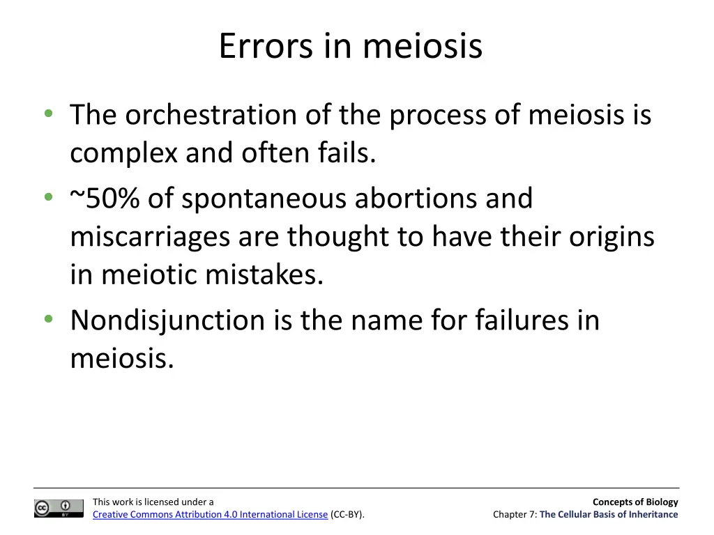 errors in meiosis