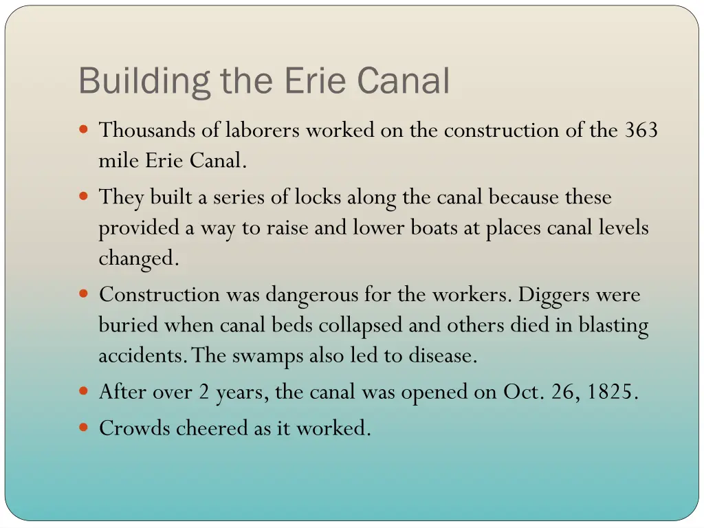 building the erie canal